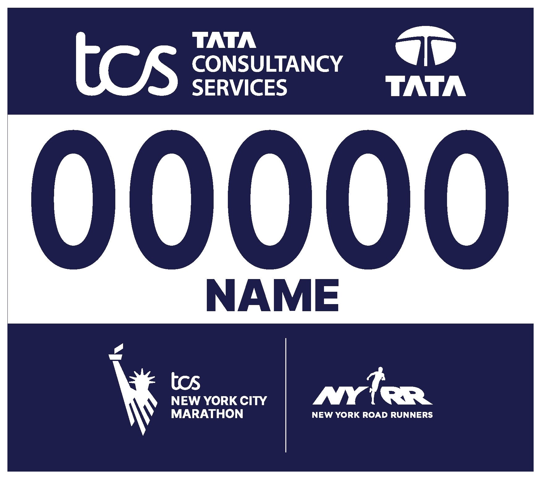 2025 TCS New York City Marathon Race Bib Add Your Name