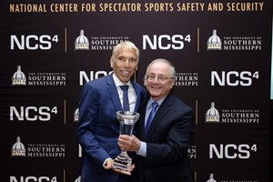 Peter Ciaccia receiving the Distinguished Leadership in Safety and Security Award from the National Center for Spectator Sports Safety and Security