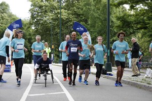 Wheel chair athlete participating on Global Running Day 2018