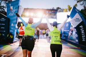 Runners finishing the 2016 TCS New York City Marathon