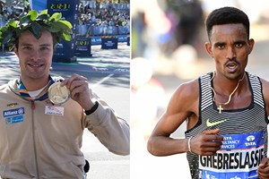 Pro athletes Ben True and Ghebreslassie 