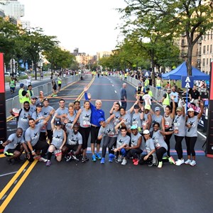 Racers posing at the start line of the Bronx 10K