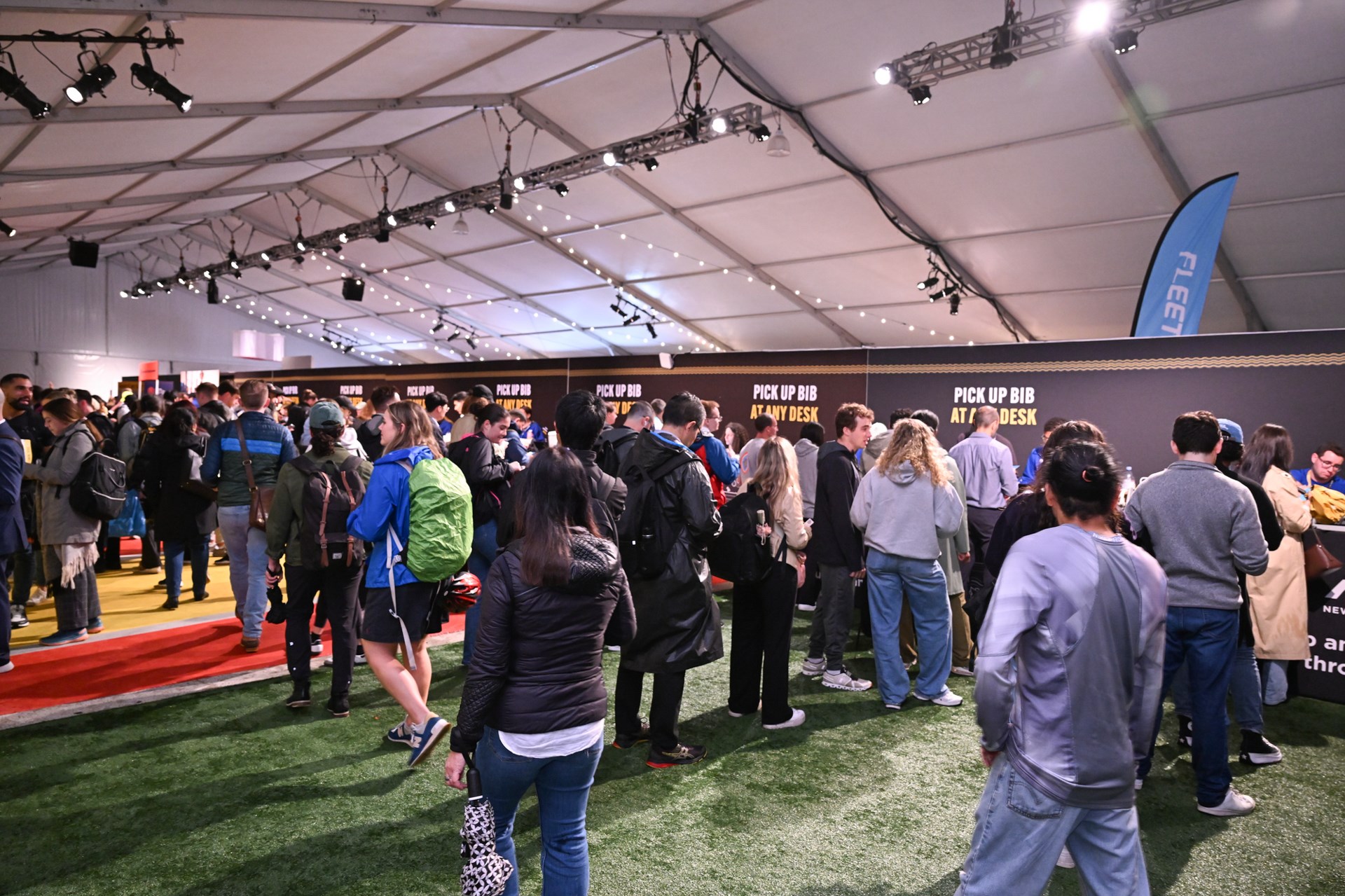 A crowd of people at the 2025 RBC Brooklyn Half Pre-Party