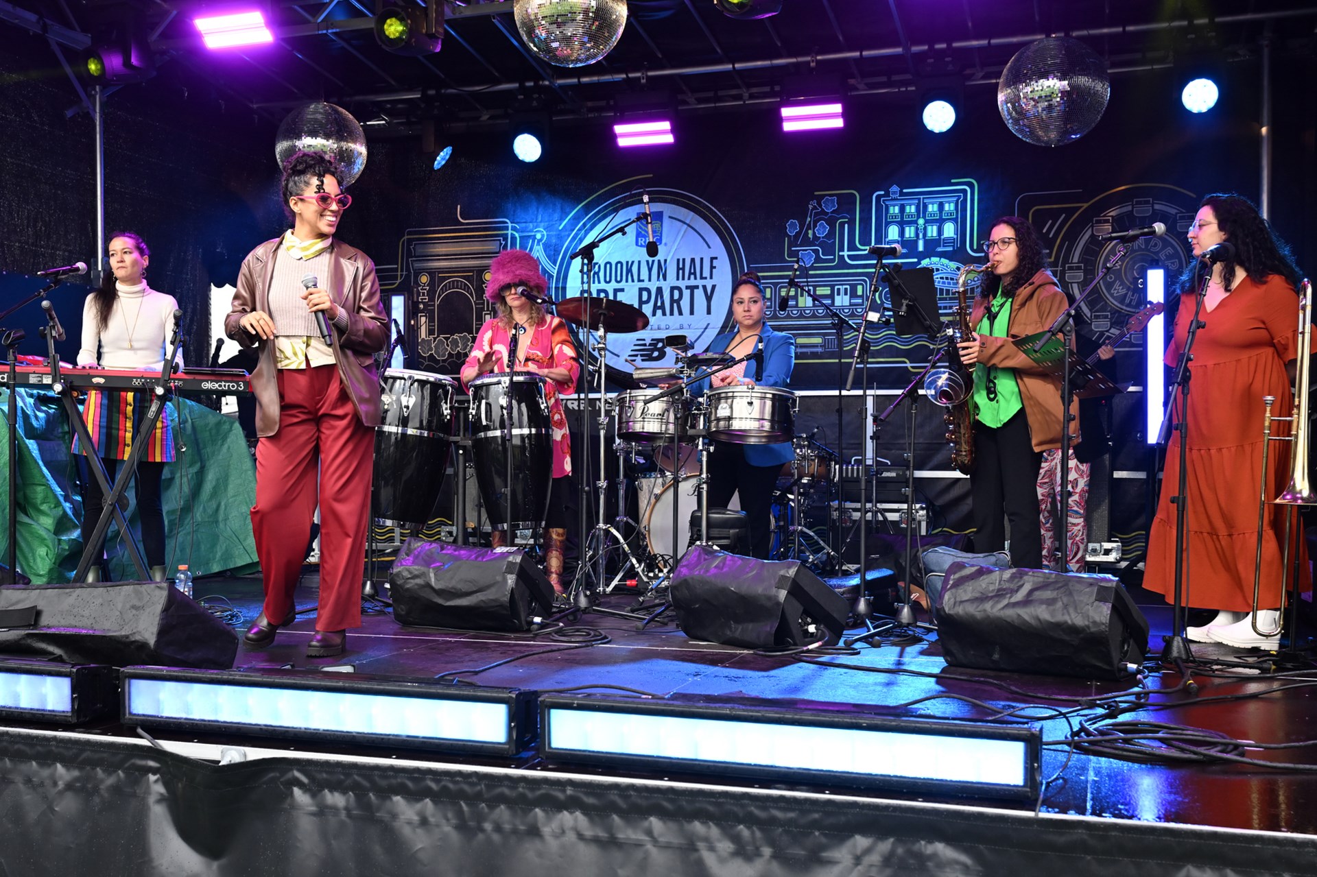 Performers on stage at the 2025 RBC Brooklyn Half Pre-Party