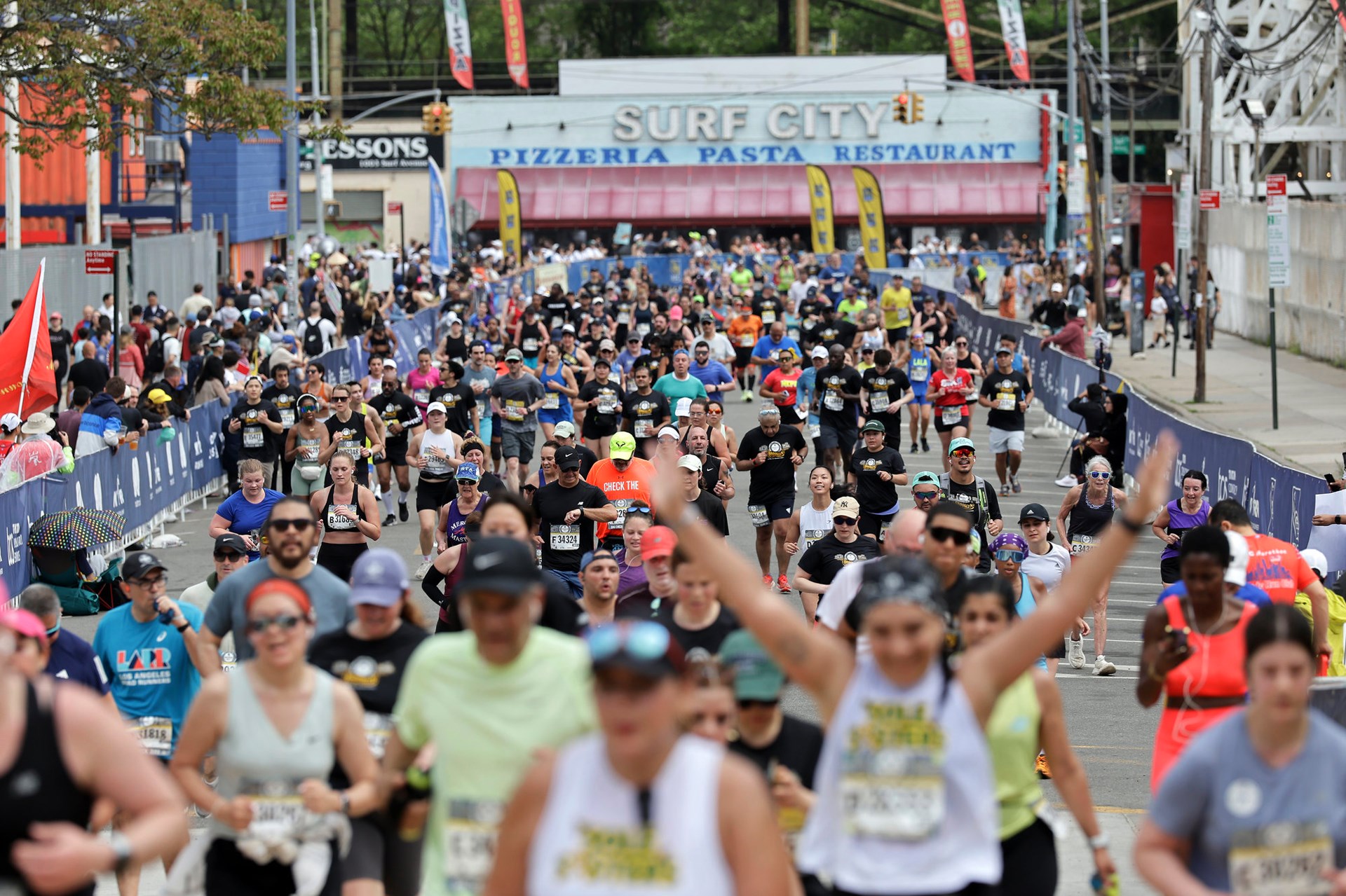 Runners running in Coney Island for the RBC Brooklyn Half