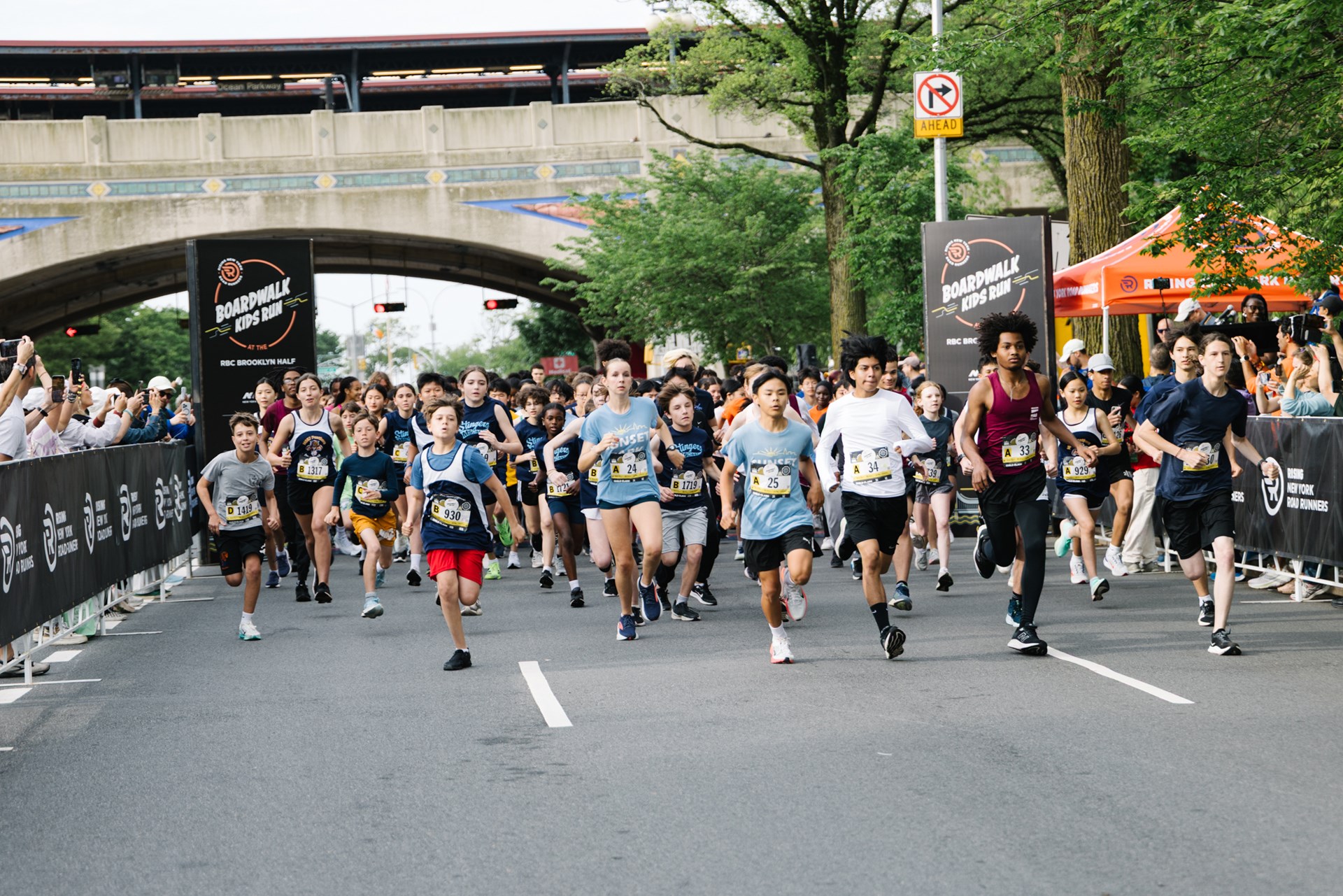 Young Rising runners at the 2025 Boardwalk Kids Run at the RBC Brooklyn Half