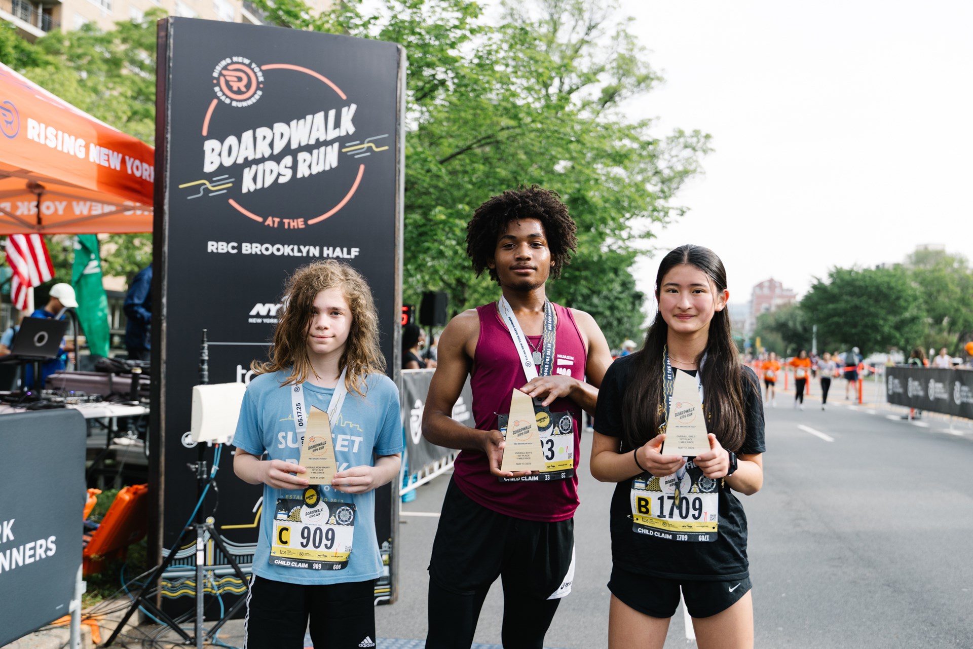 Young Rising runners at the 2025 Boardwalk Kids Run at the RBC Brooklyn Half
