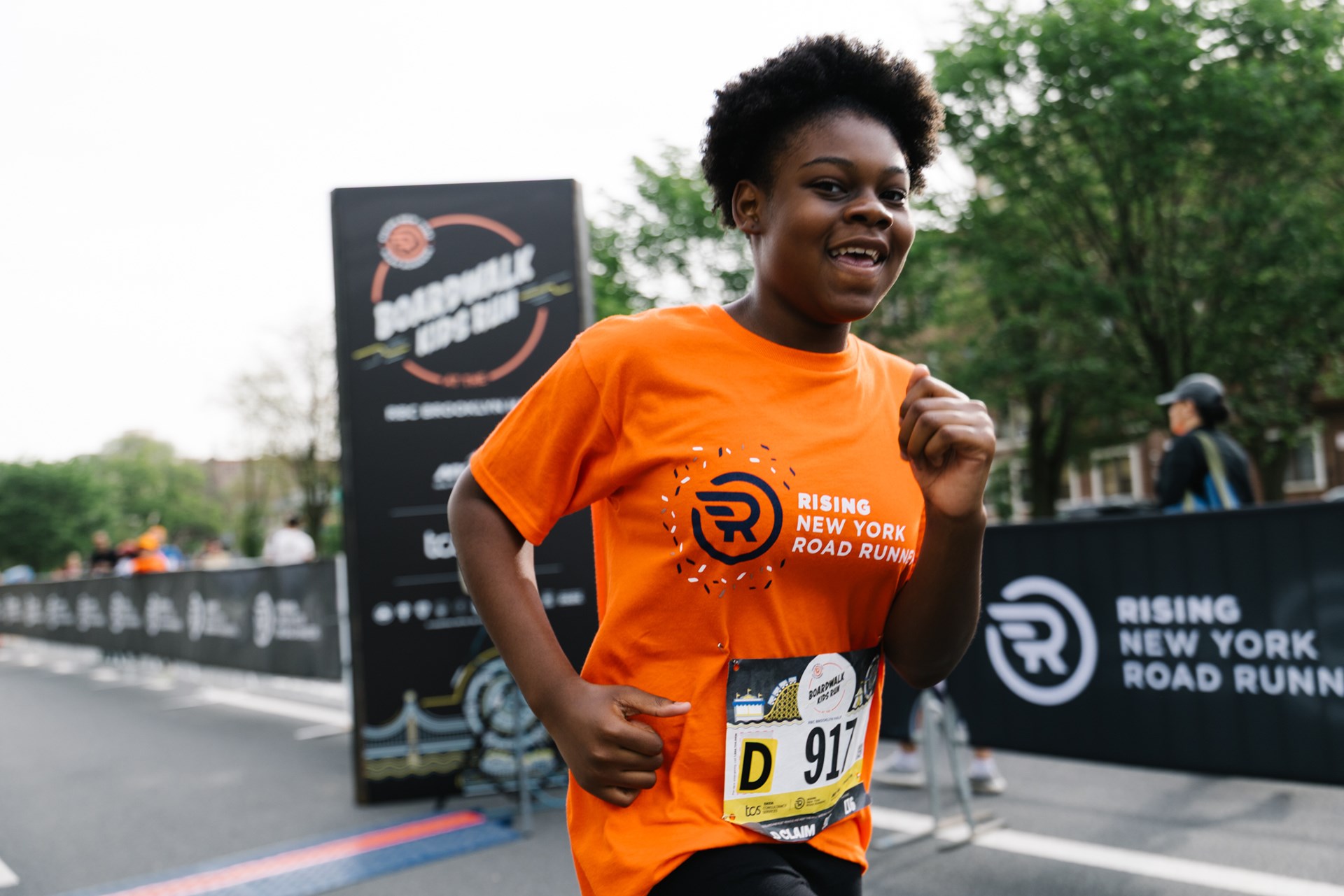 Young Rising runners at the 2025 Boardwalk Kids Run at the RBC Brooklyn Half