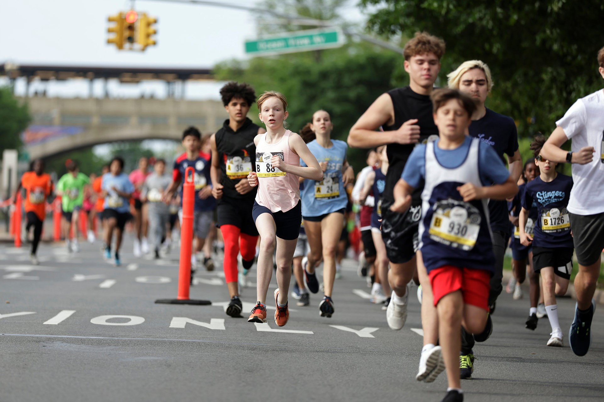 Young Rising runners at the 2025 Boardwalk Kids Run at the RBC Brooklyn Half