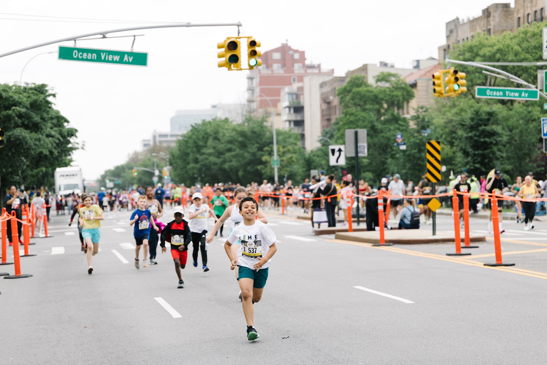 Young Rising runners at the 2025 Boardwalk Kids Run at the RBC Brooklyn Half