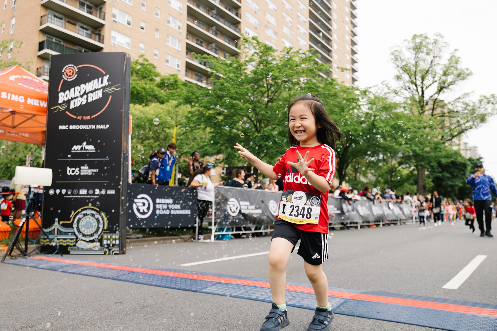 Young Rising runners at the 2025 Boardwalk Kids Run at the RBC Brooklyn Half