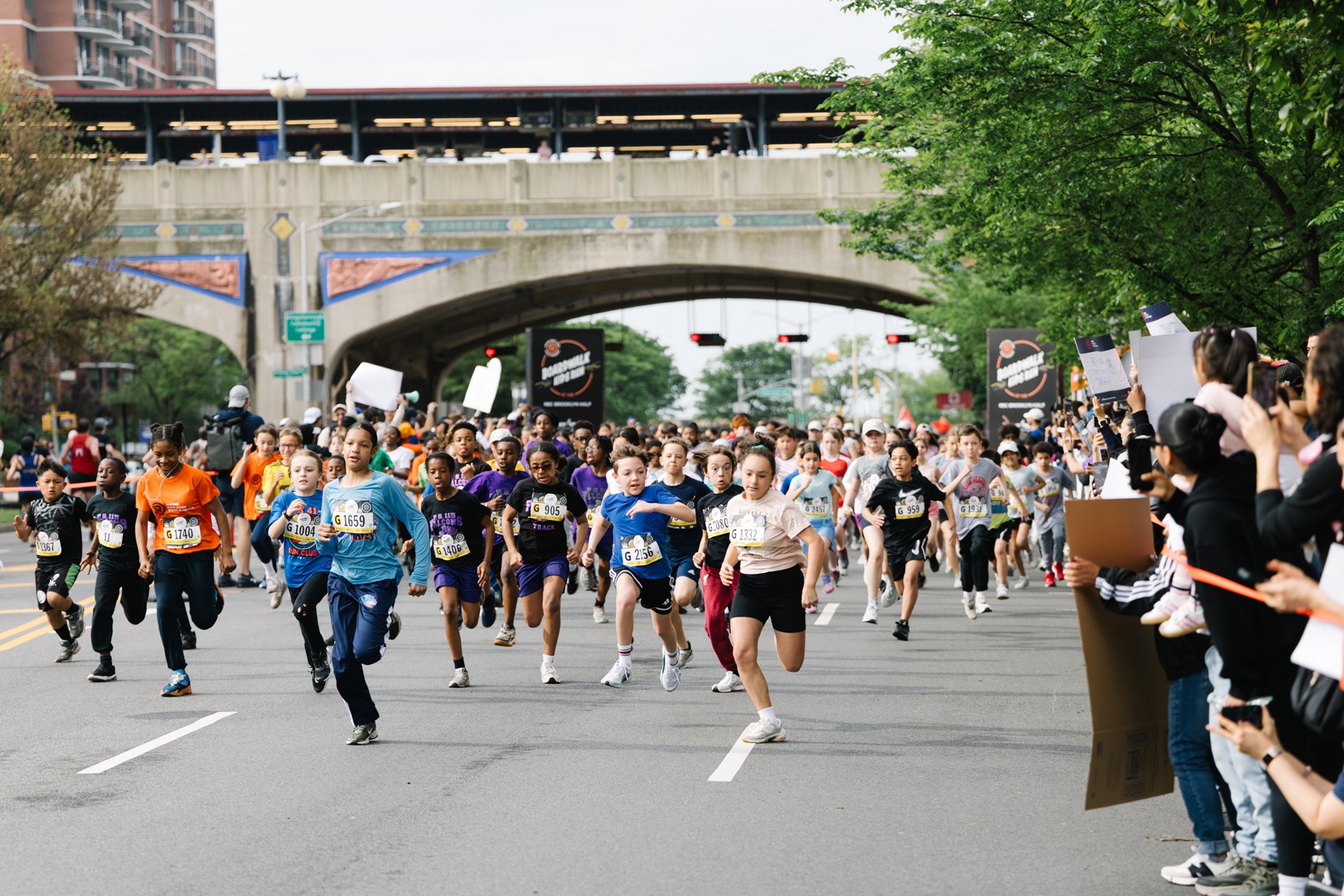 Young Rising runners at the 2025 Boardwalk Kids Run at the RBC Brooklyn Half
