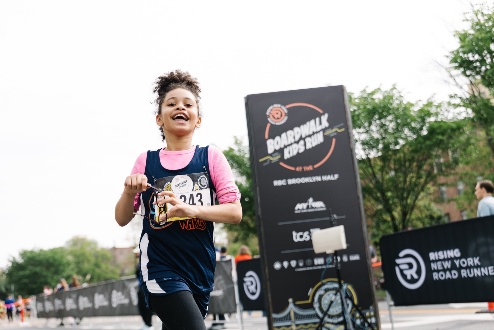 Young Rising runners at the 2025 Boardwalk Kids Run at the RBC Brooklyn Half