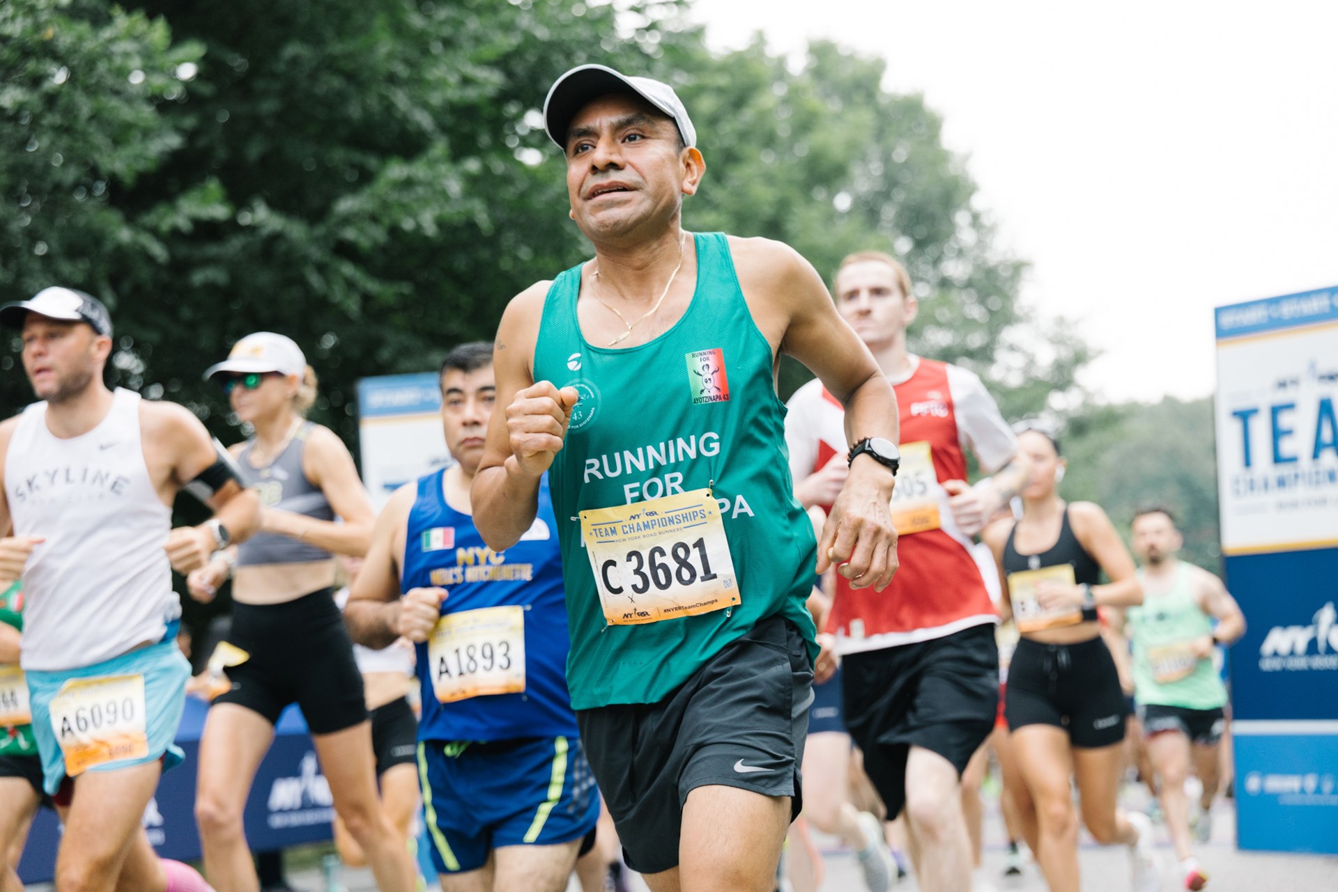 Participant running close up
