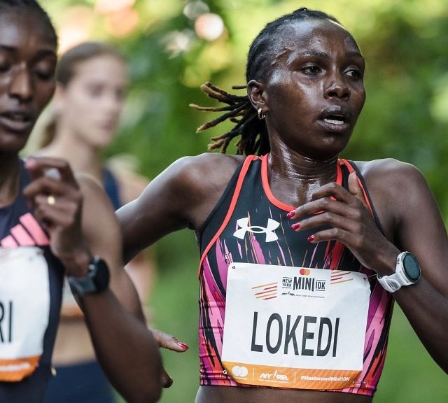 Lokedi running the Mastercard New York Mini 10K