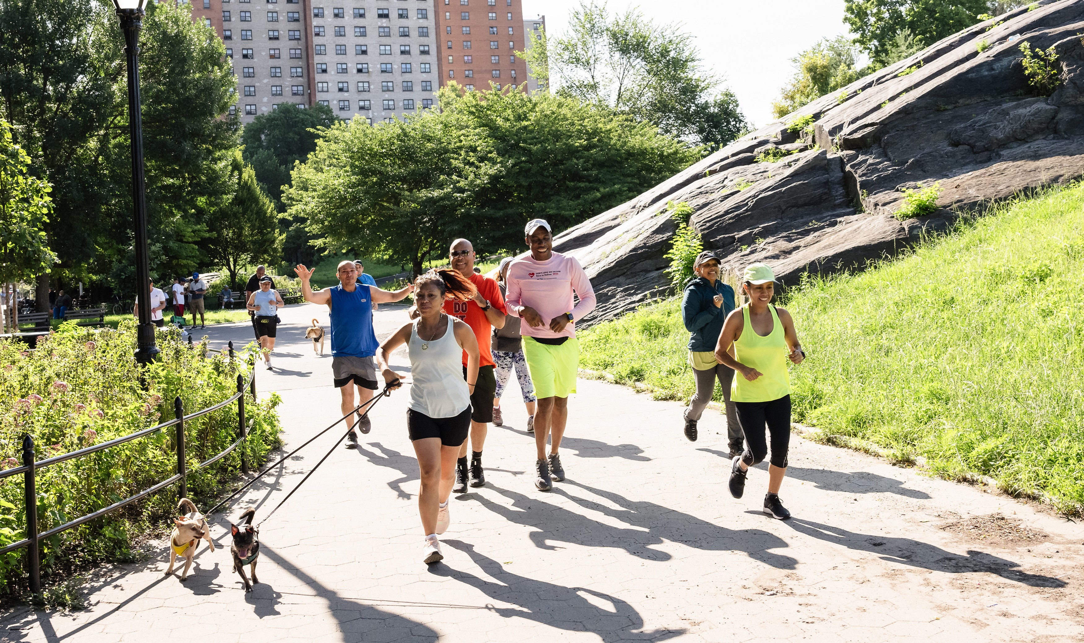 Open Run participants running in St Mary's Park