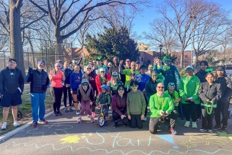 Group photo at the start of Shamrock runs