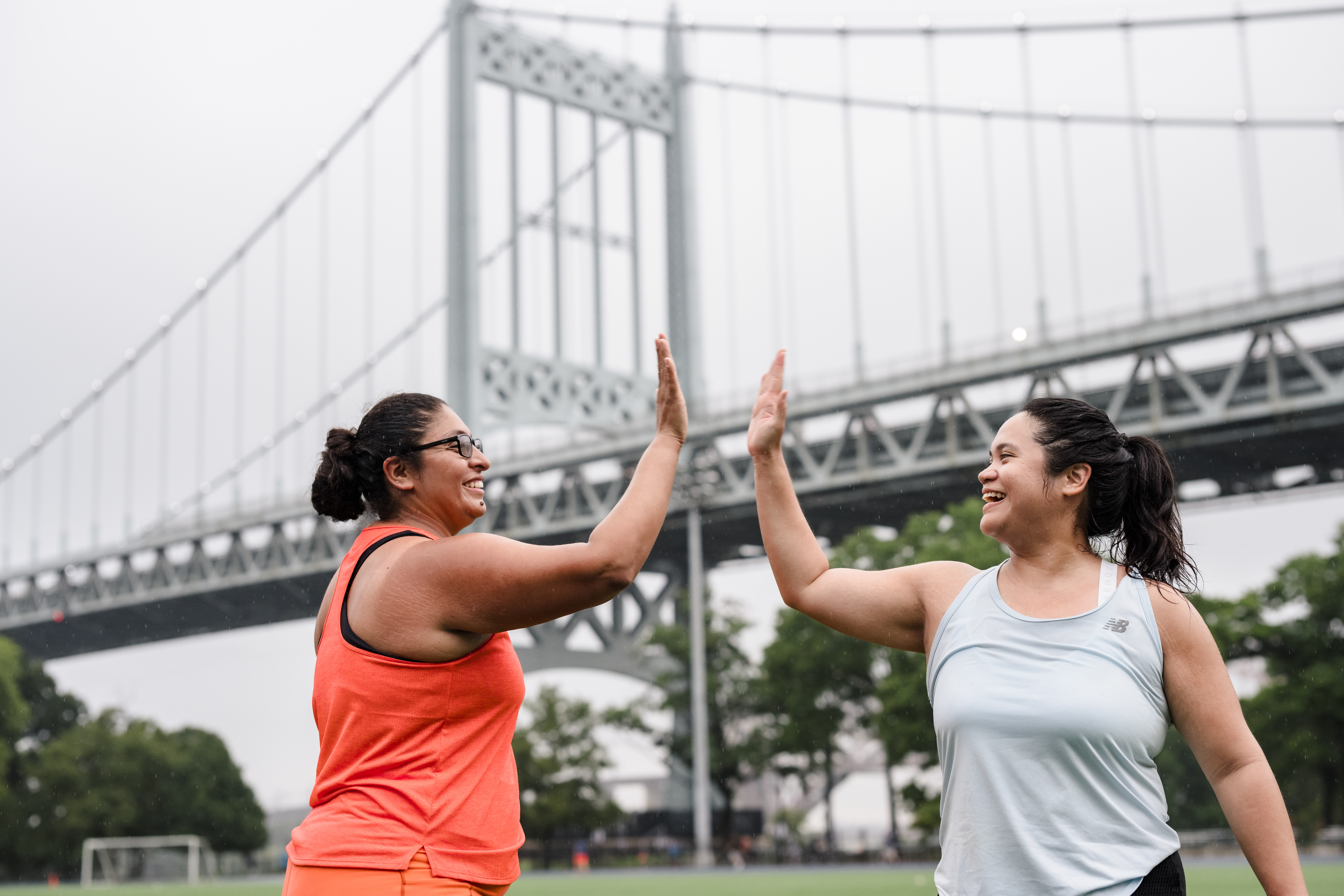 Group Training runners in Astoria Park in 2024