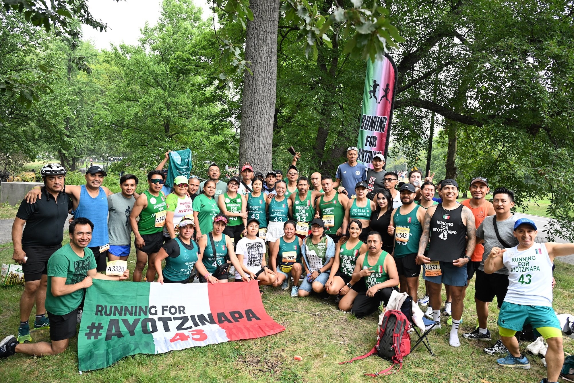 Running for Ayotzinapa 43 run club at the NYRR Team Champs event