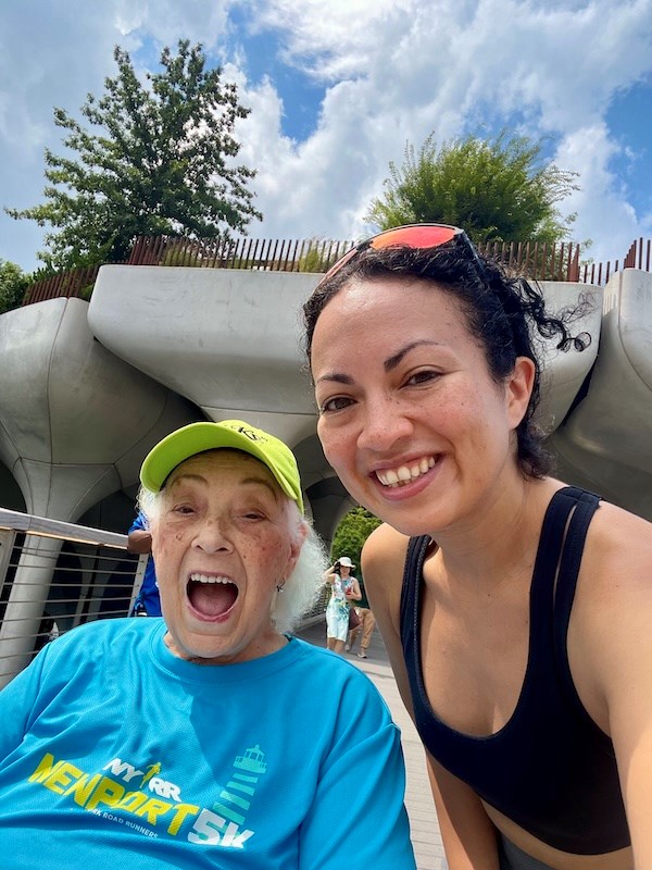 Kristina Lopez with her grandmother at Little Island. 