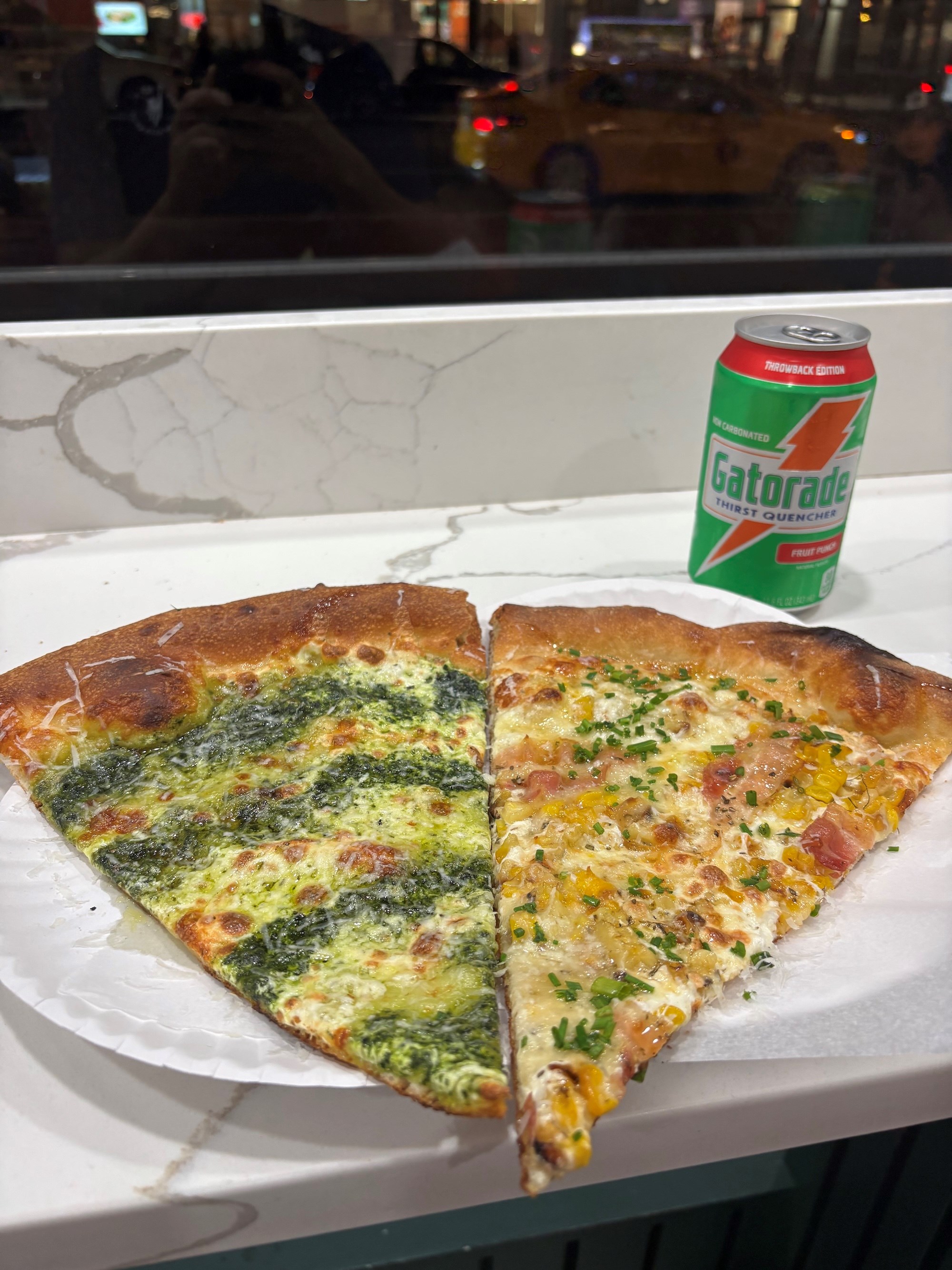 Slices at Lucia Pizza in the Upper East Side.