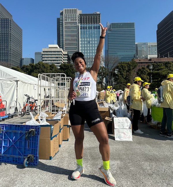 Victoria at the Tokyo Marathon. 