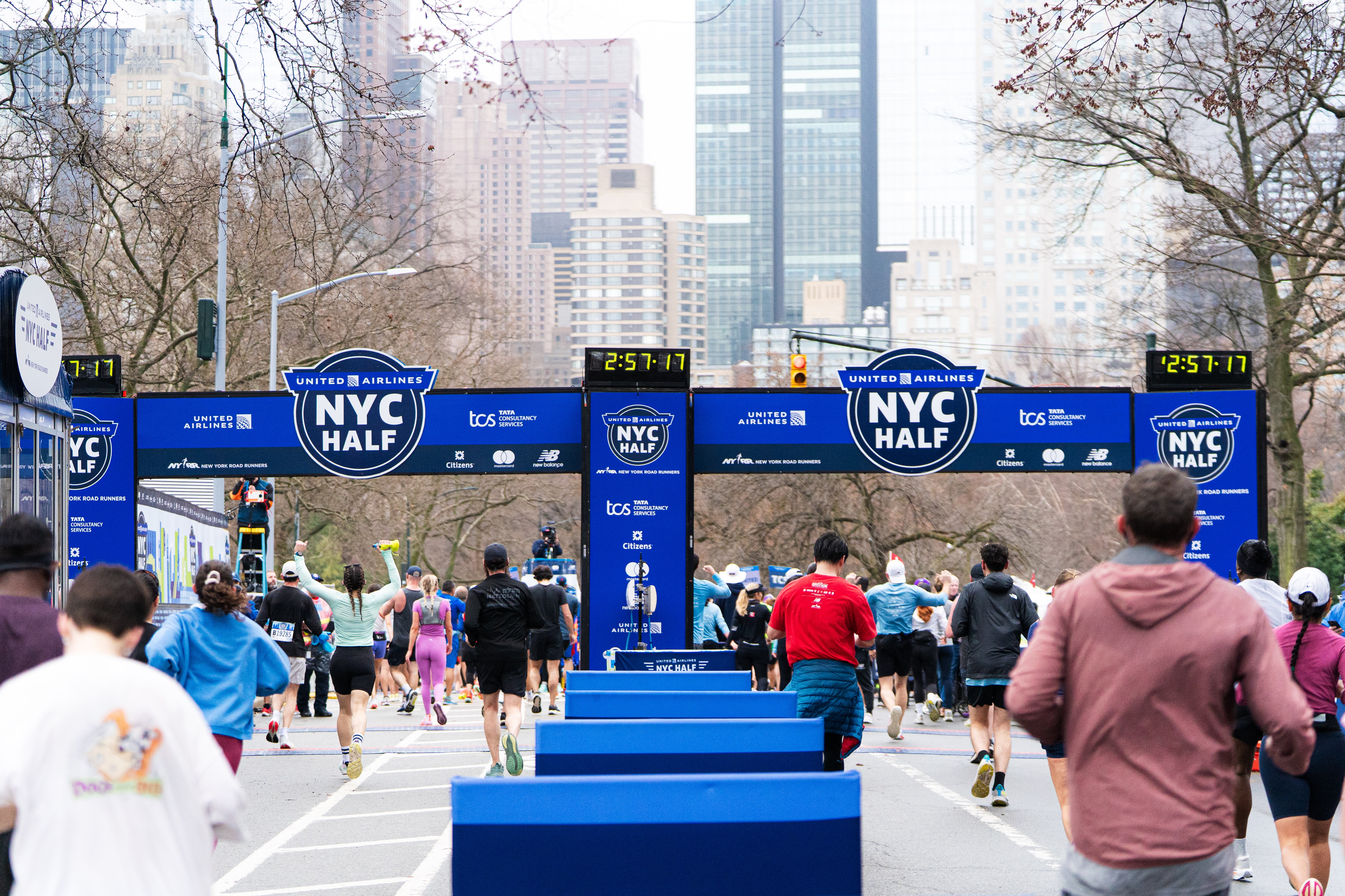 2025 UA NYC Half finish in Central Park with skyline