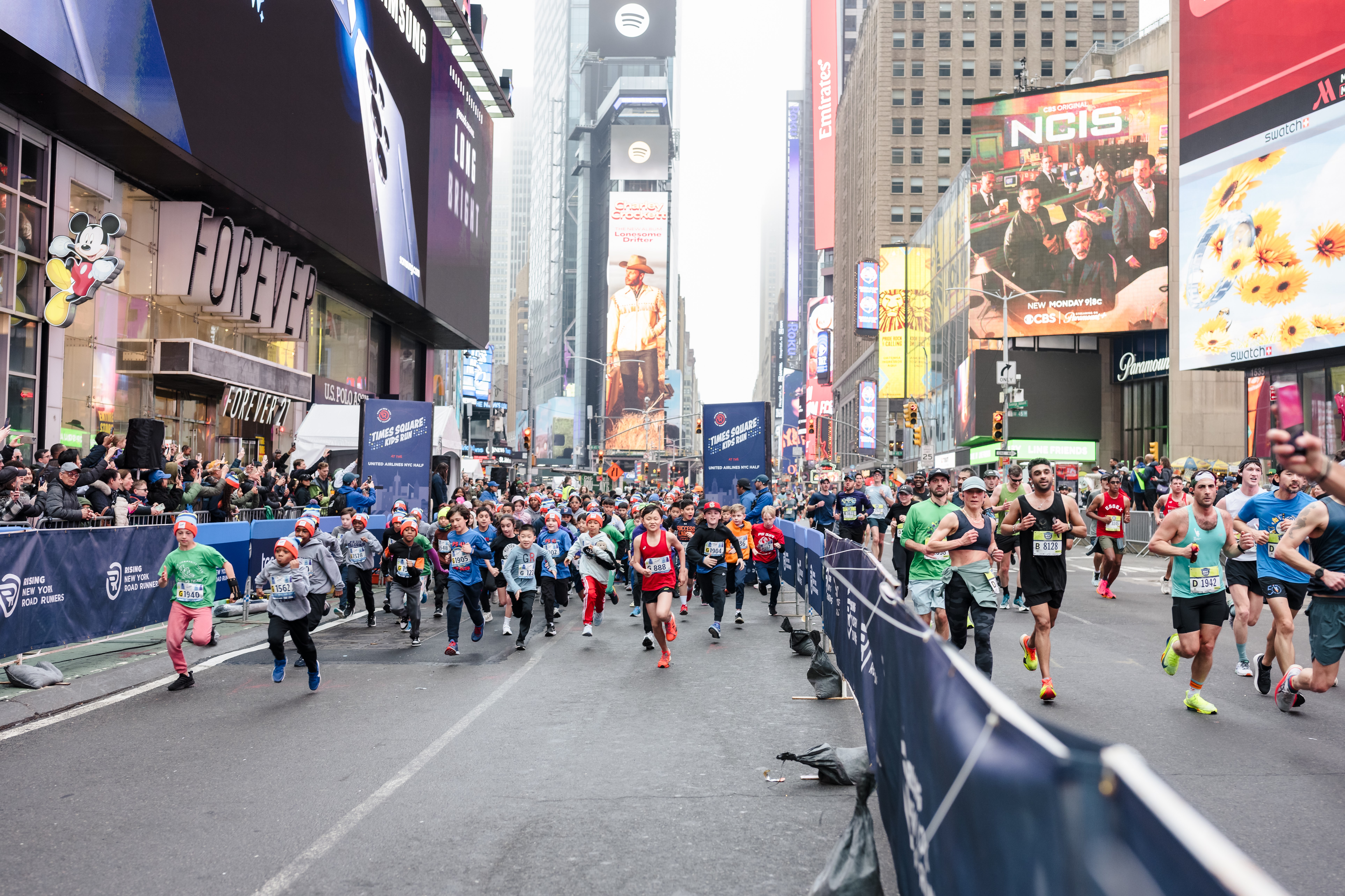 Times Square Kids Run and UA NYC Half runners 2025