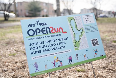 Open Run sign at Baisley Pond Park
