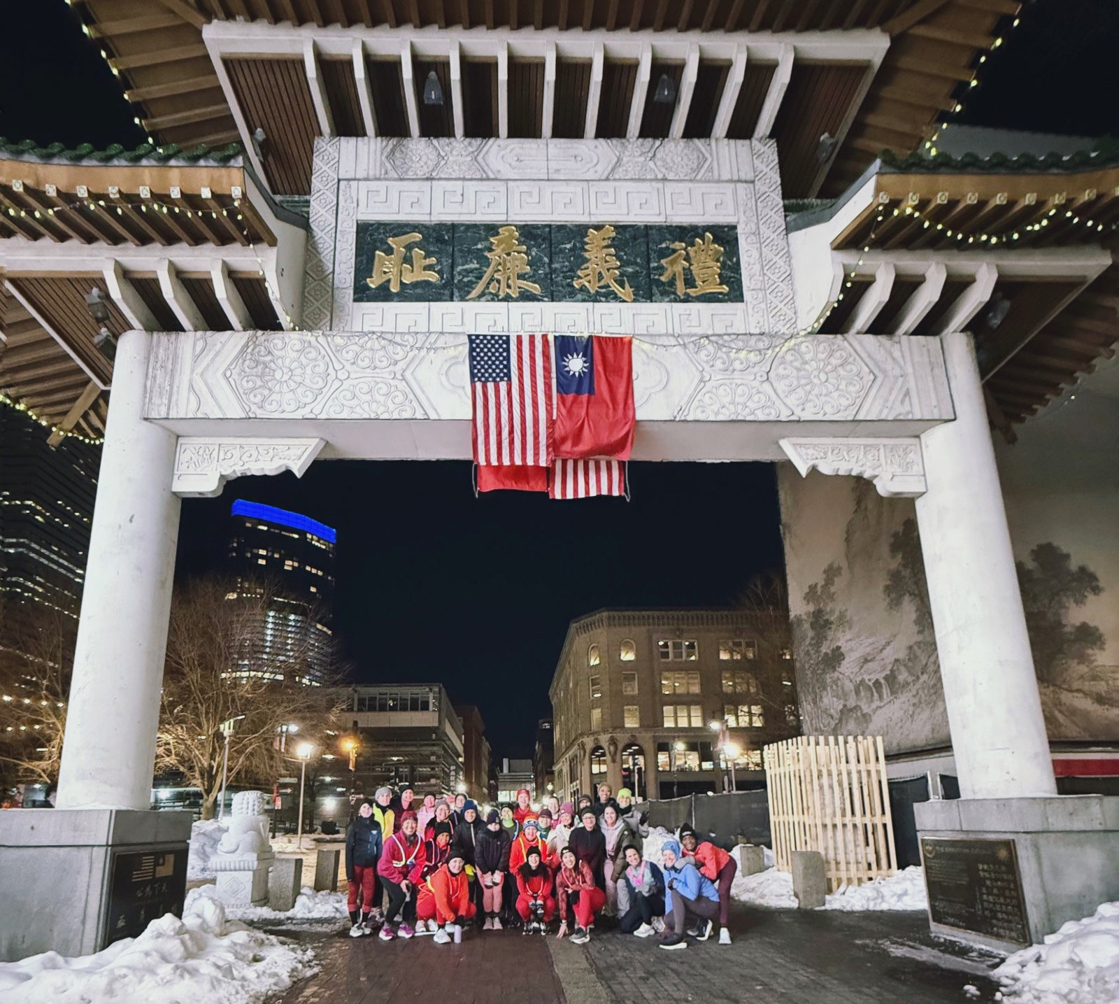 Group shot in front of the Chinatown gate