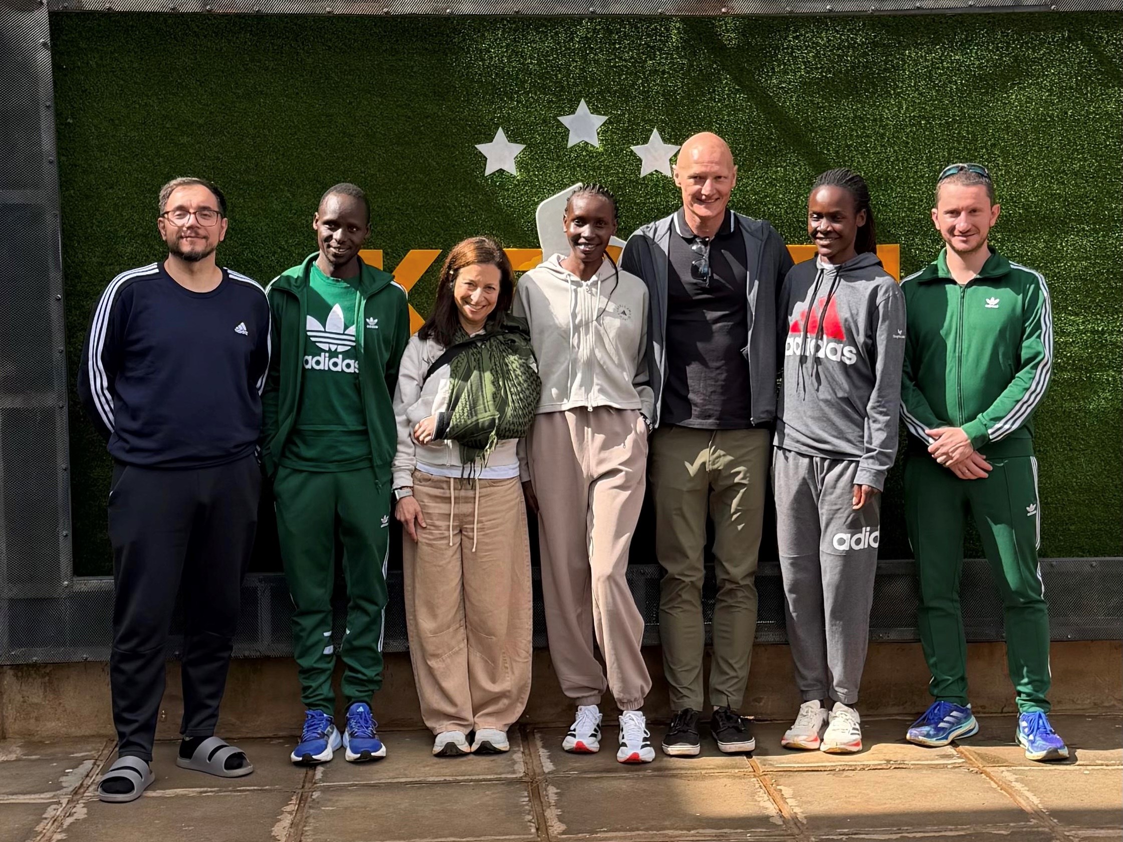 Athletes, agent, coach, NYRR staff, Kechei Center, Kenya, February 2026.