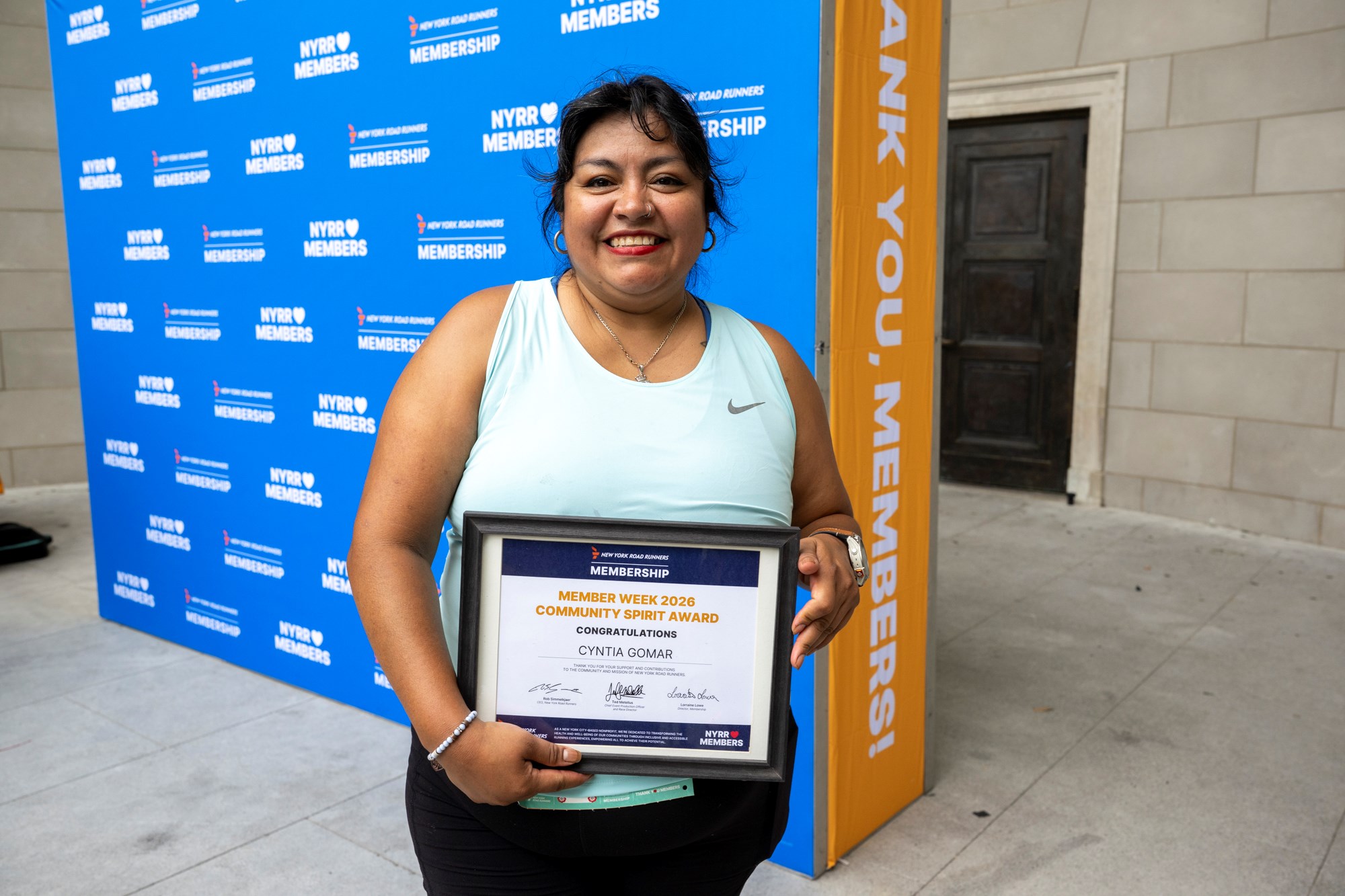 Cyntia Gomar with her Community Spirit award during the Member Week festival