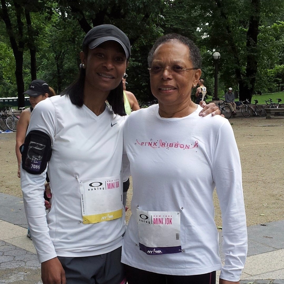 Chantal and her mother at the New York Mini 10K