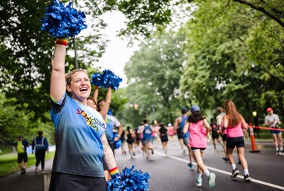 Cheerleader at the 2025 Front Runners LGBTQ+ Pride Run