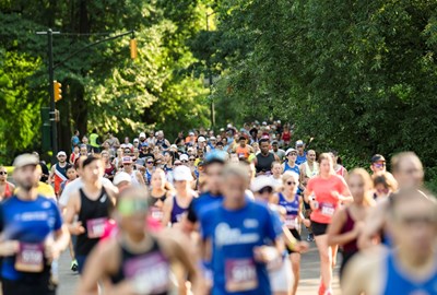 Runners on course at NYRR Team Champs. 