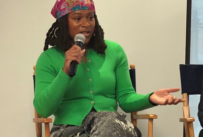 Victoria Fortune speaking on the Run for the Future panel
