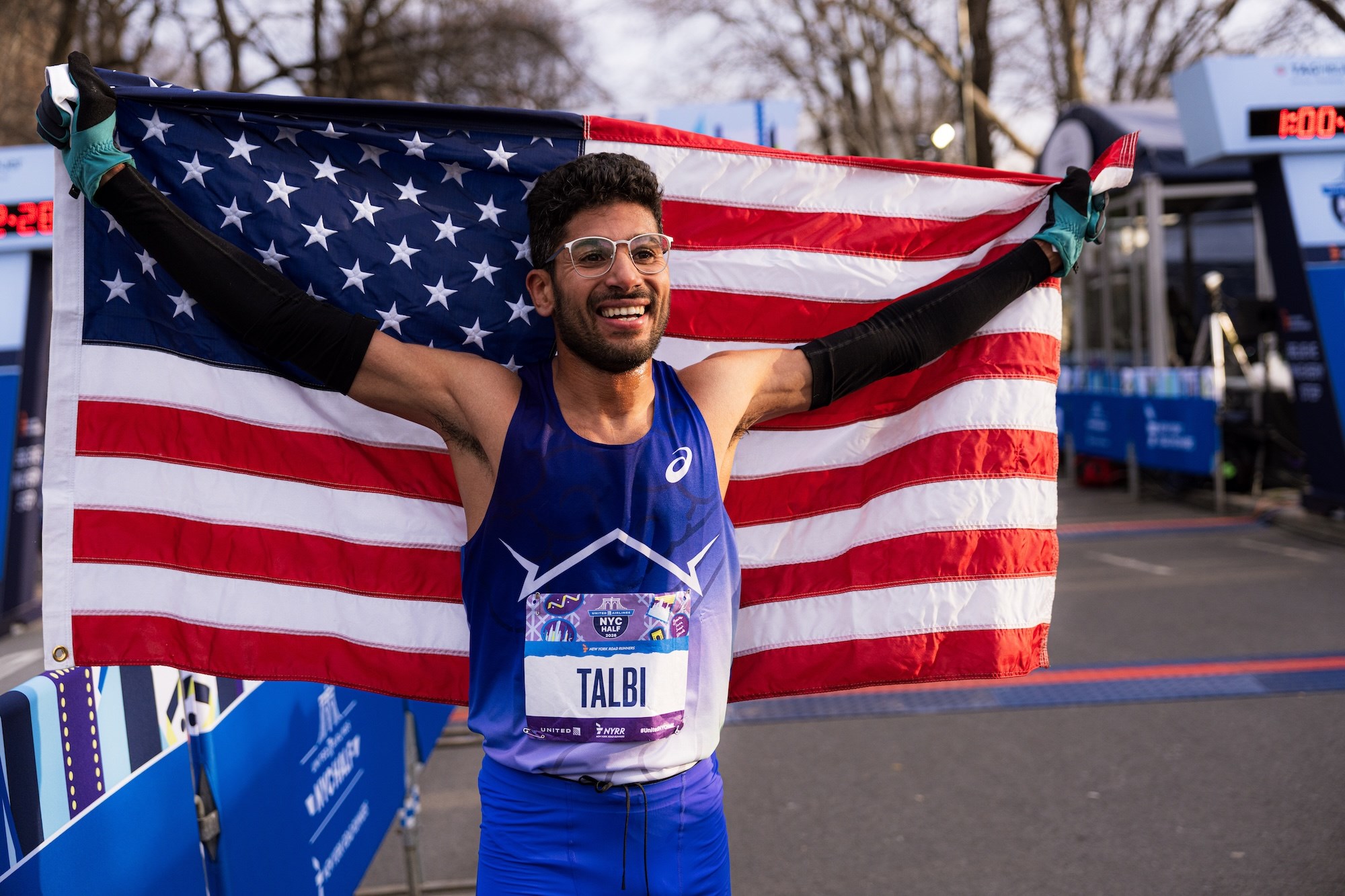 Zouhair Talbi at the United Airlines NYC Half finish
