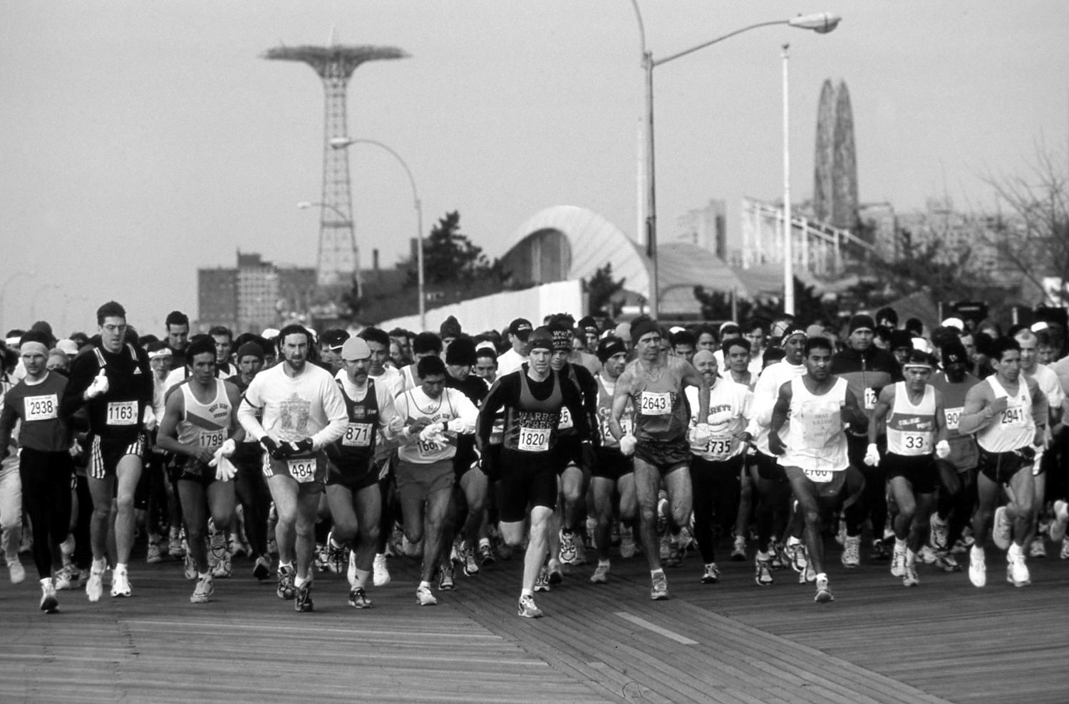 Early running of the Brooklyn Half on the boardwalk