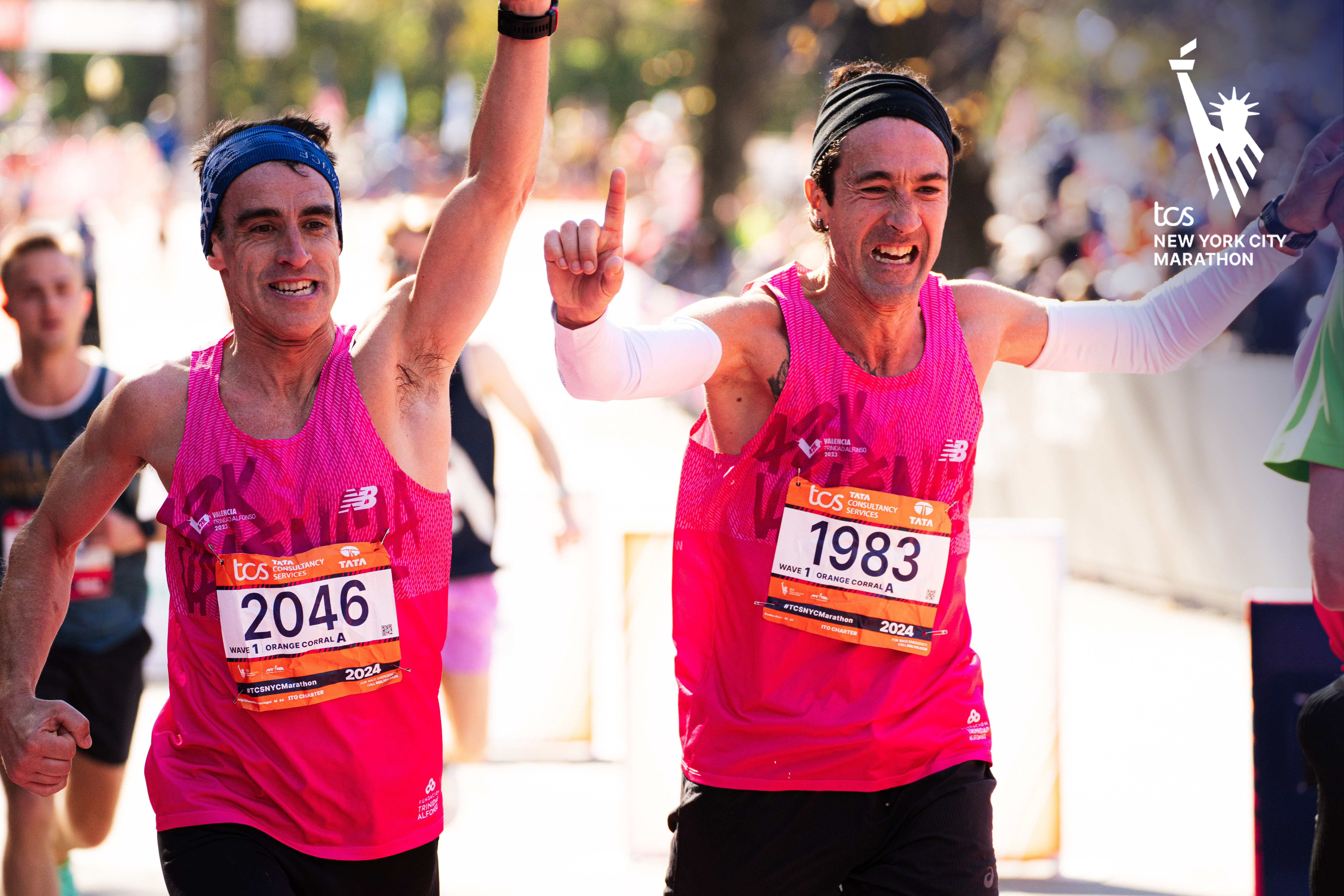 2024 TCS NYC Marathon finishers with logo overlay