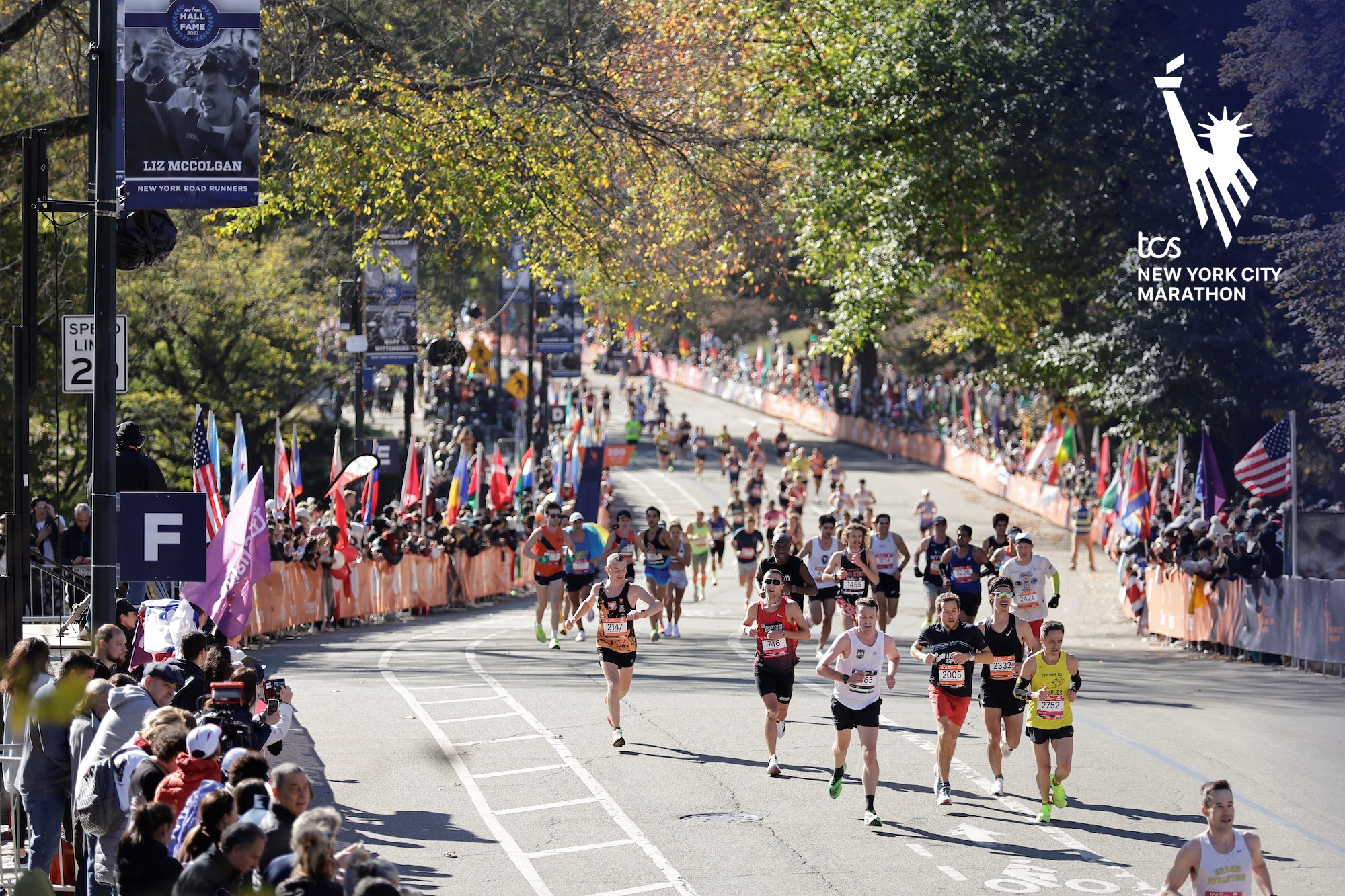 2024 TCS NYC Marathon finishers with TCSNYCM logo overlay